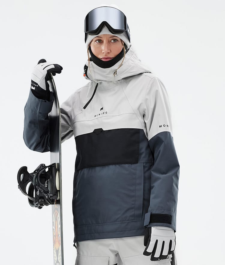 Montec Dune W Snowboard Jacket Women Light Grey/Black/Metal Blue Renewed, Image 1 of 9