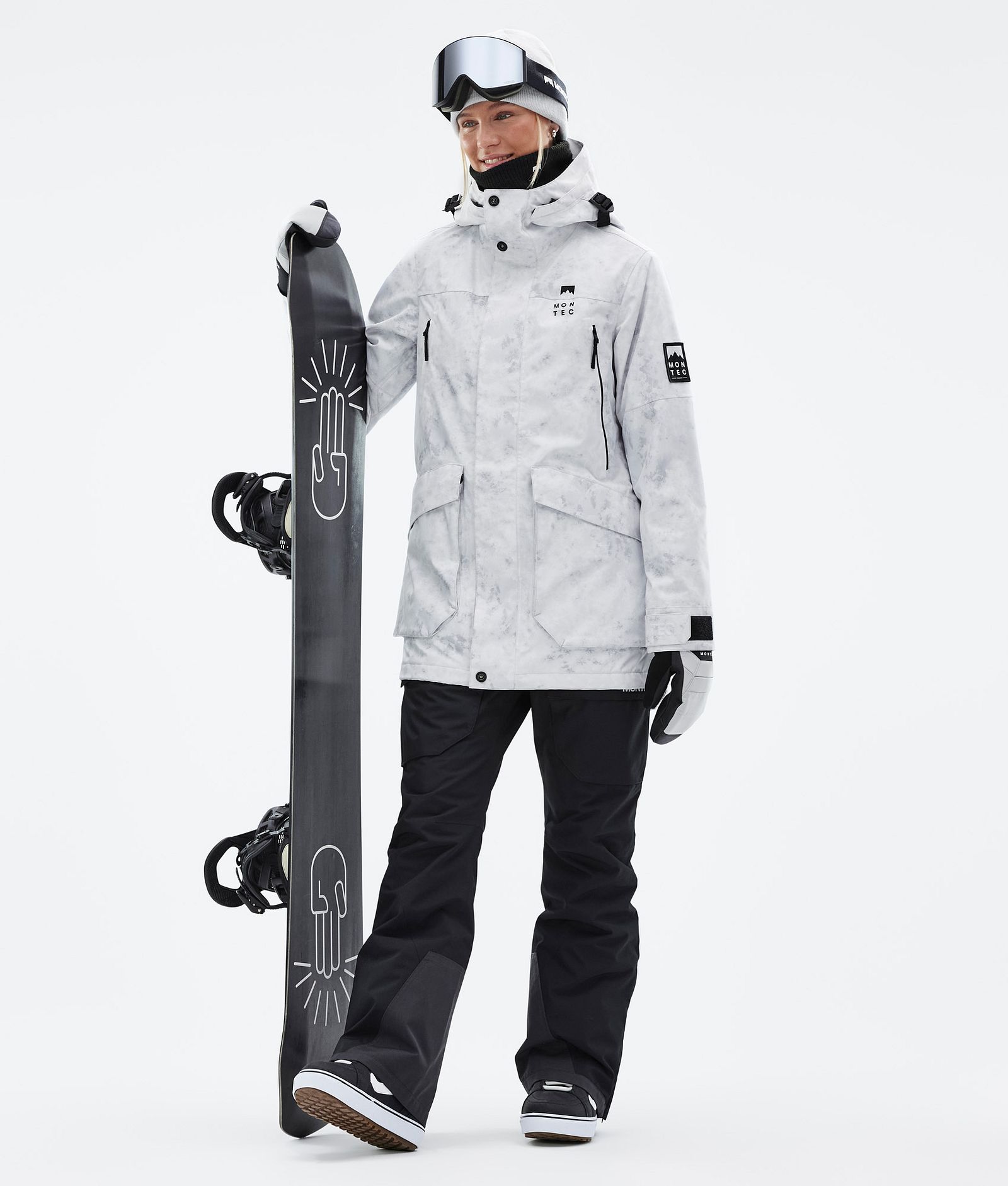 Montec Virago W Snowboard Jacket Women White Tiedye Renewed