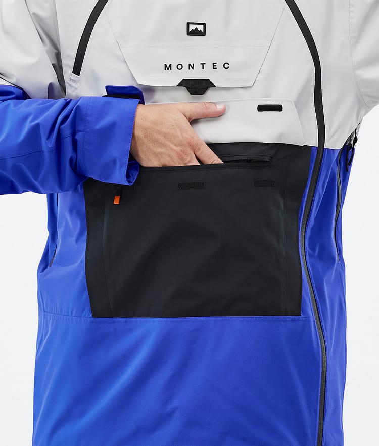 Montec Doom Veste Snowboard Homme Light Grey/Black/Cobalt Blue, Image 9 sur 11