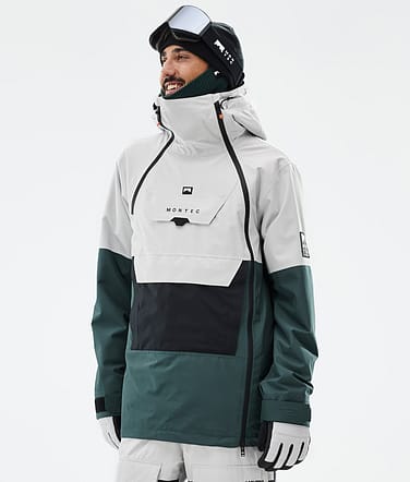 Montec Doom Snowboard Jacket Men Light Grey/Black/Dark Atlantic Renewed