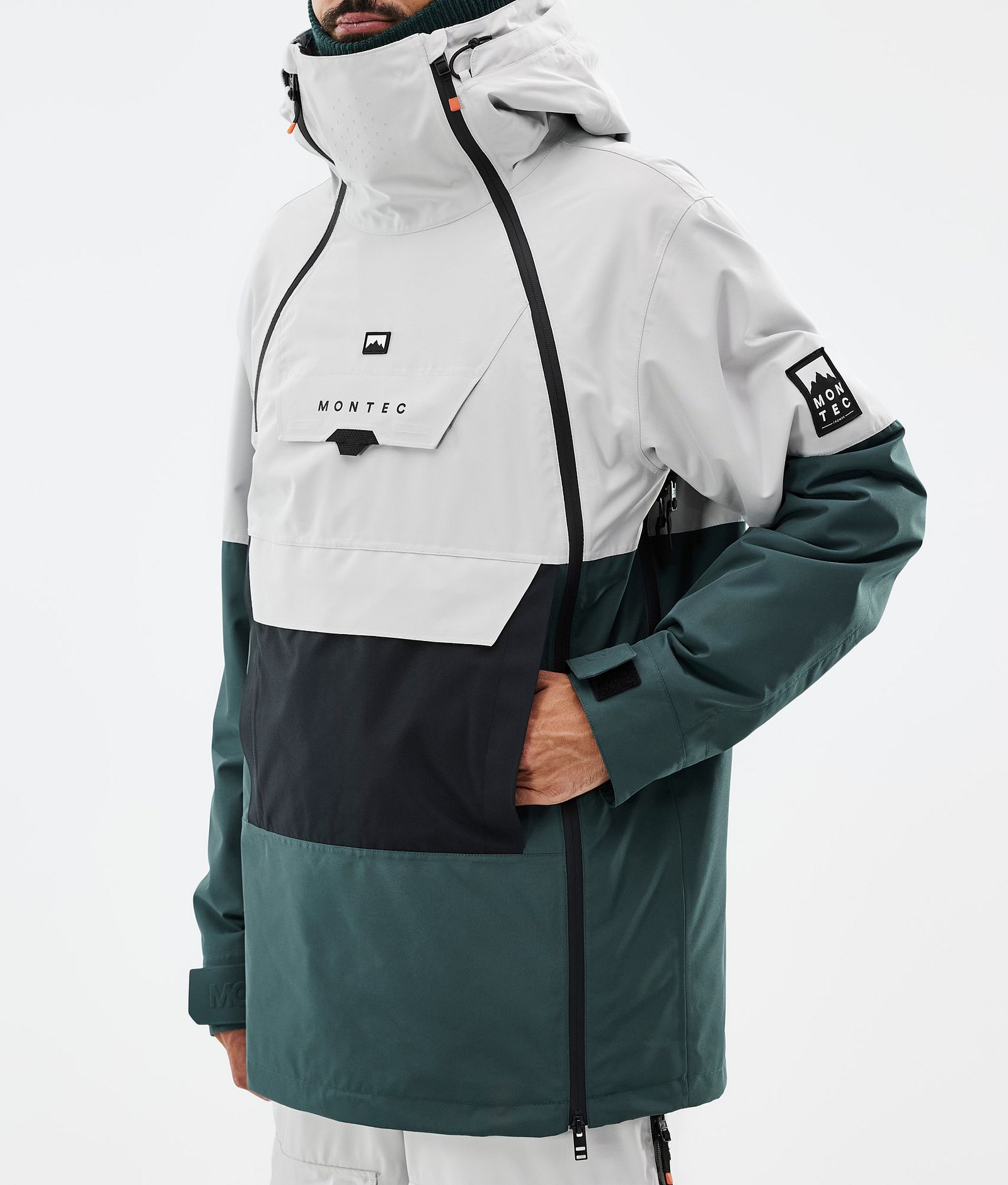Montec Doom Snowboard Jacket Men Light Grey/Black/Dark Atlantic, Image 8 of 11