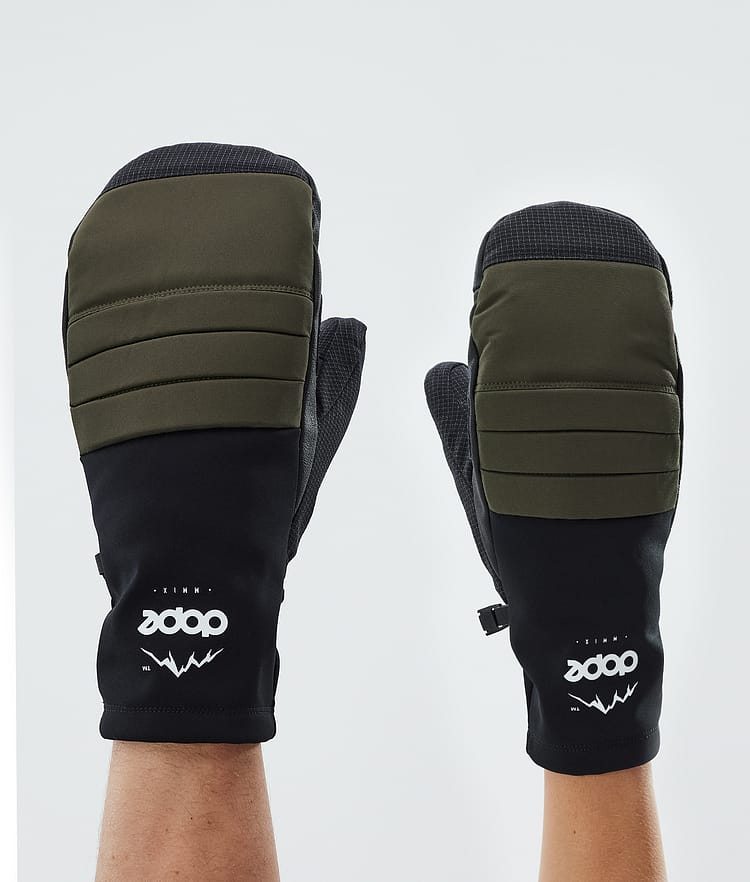 Dope Ace Snow Mittens Olive Green, Image 1 of 5