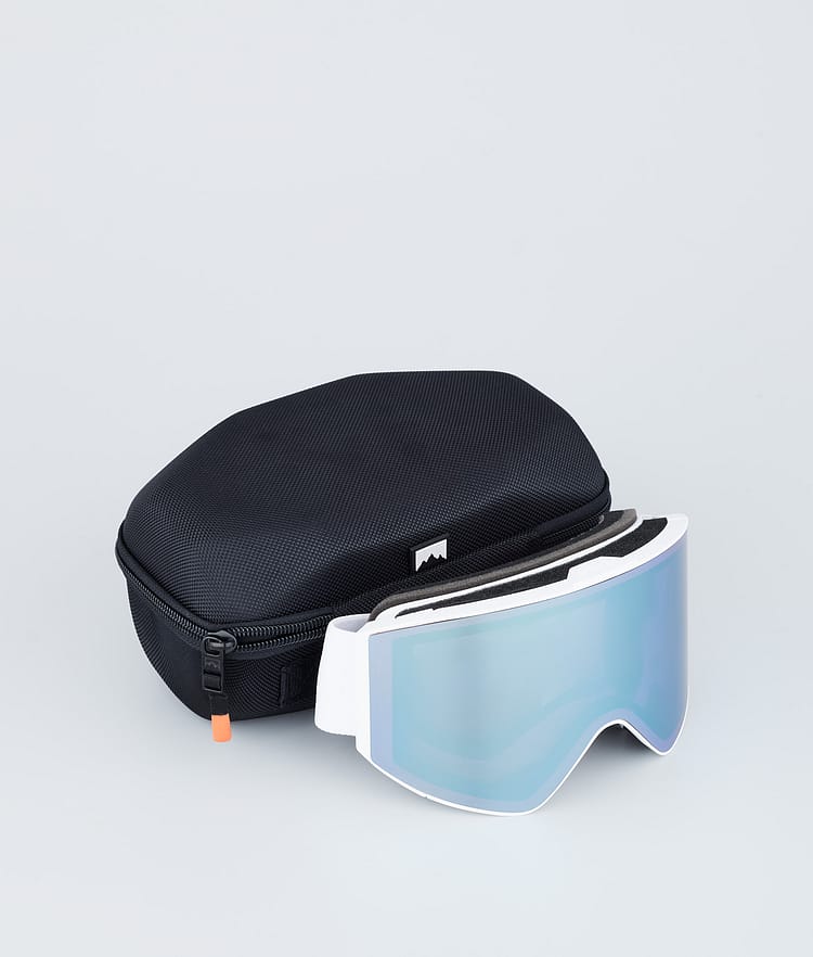 Montec Scope Ski Goggles White W/White Moon Blue Mirror, Image 4 of 6