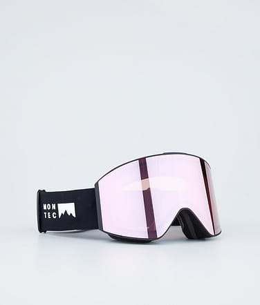 Montec Scope Ski Goggles Black W/Black Pink Sapphire Mirror