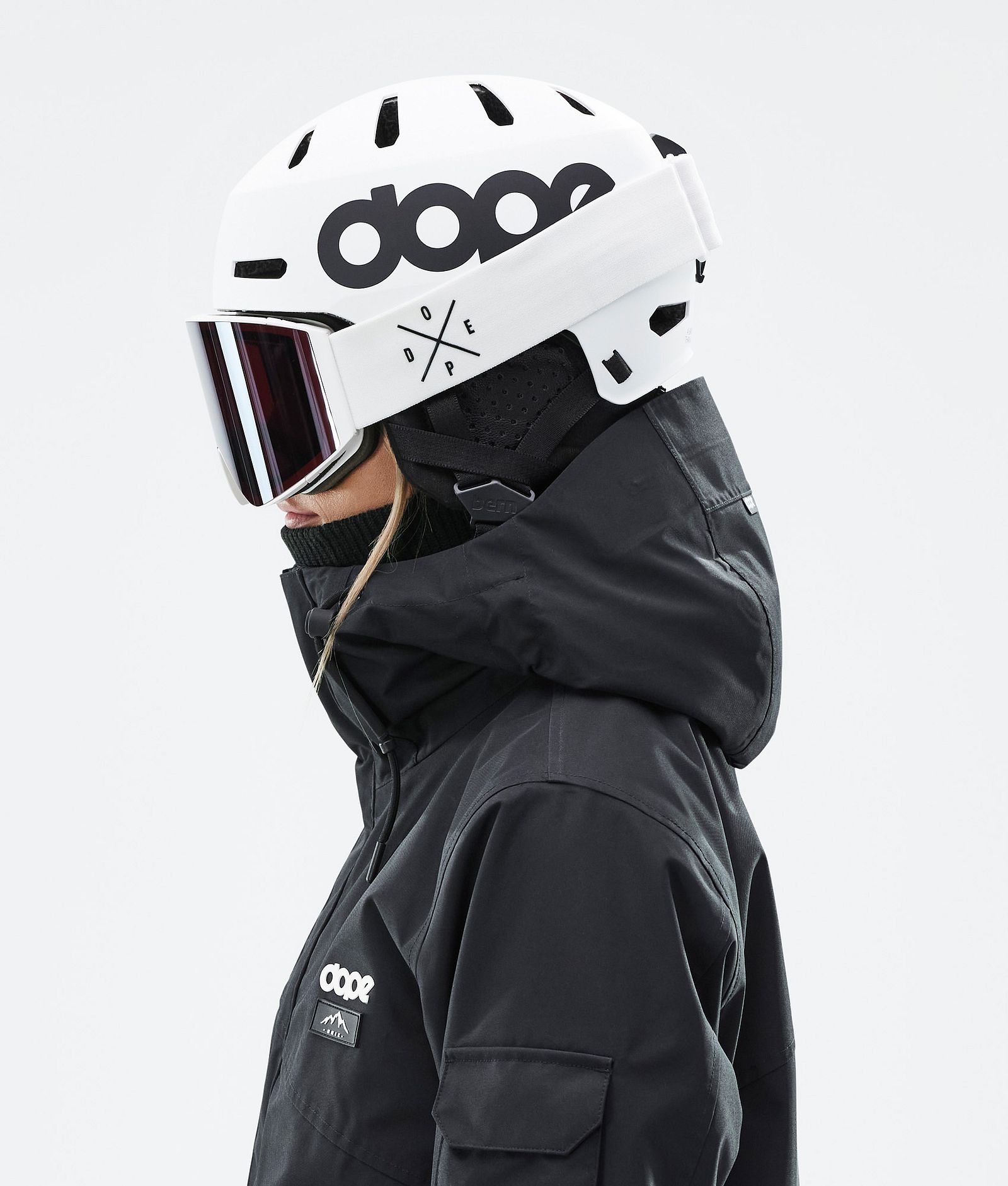 Dope Macon 2.0 Ski Helmet Classic Matte White w/ Black, Image 6 of 8