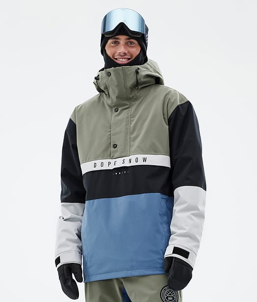 Dope Legacy Track Snowboard Jacket Greenish/Light Grey/Black/Blue Steel