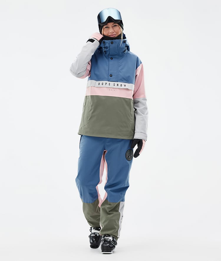 Dope Legacy Track W Ski Jacket Women Blue Steel/Light Grey/Soft Pink/Greenish, Image 3 of 8