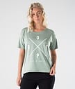 Dope Grand 2X-UP T-shirt Dames Faded Green