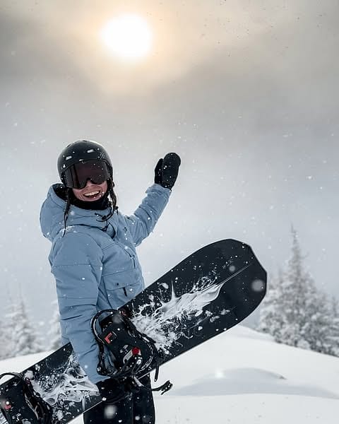 Klant @skvikskvik in Dope Puffer W Snowboard jas Dames Light Blue
