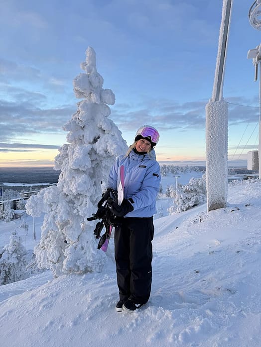 Klant @Sannioksanen in Dope Puffer W Full Zip 24 Snowboard jas Dames Light Blue