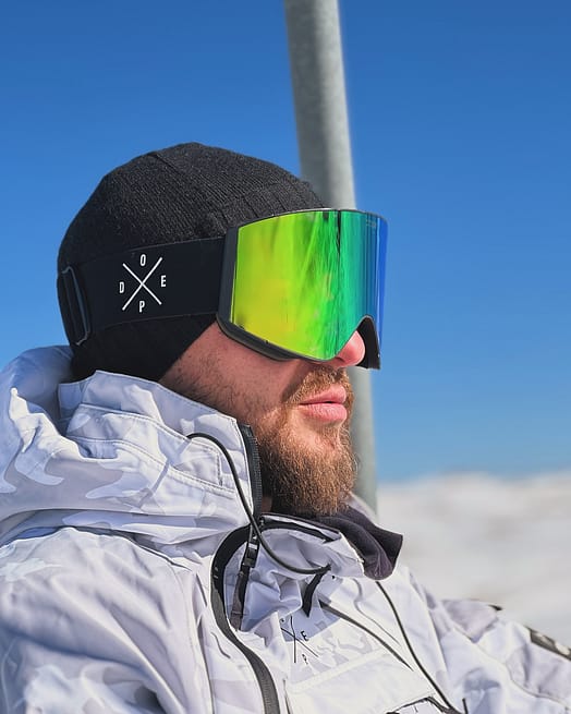 Klant @ski.shredder in Dope Sight Skibril Black/Green Mirror