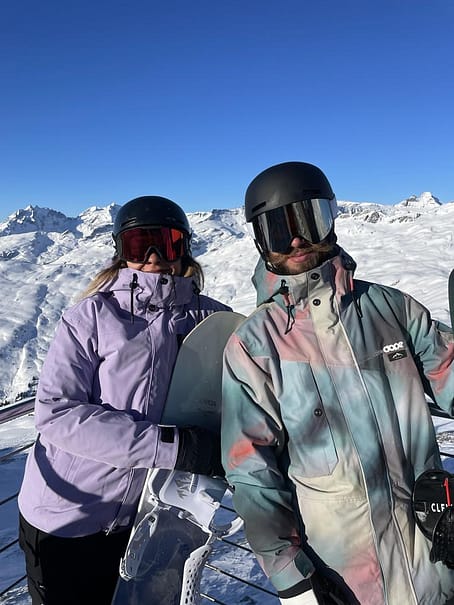 Klant @seb.on.snow in Dope Blizzard W Full Zip 24 Snowboard jas Dames Faded Violet