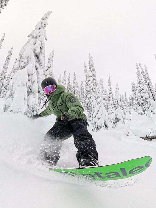 Customer @nicos_pow in Dope Blizzard Full Zip Snowboard Jacket Men Moss Green