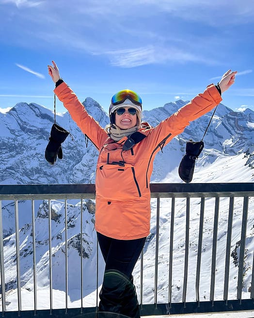 Zákazník @kateonadventure v Dope Akin W 21 Bunda na Snowboard Dámské Peach Renewed