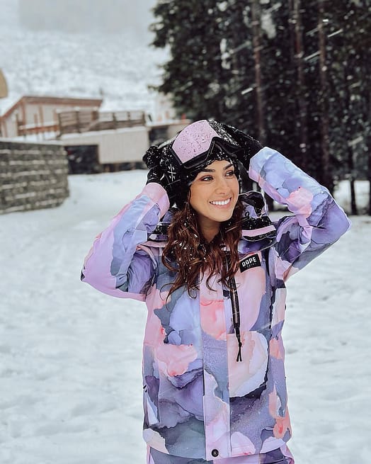 Klant @__melanieanne in Dope Blizzard W Full Zip Snowboard jas Dames Blot Peach