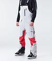 Montec Fawk 2020 Kalhoty na Snowboard Pánské Light Grey/Red
