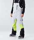 Montec Fawk 2020 Kalhoty na Snowboard Pánské Light Grey/Neon Yellow/Black