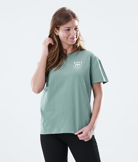 Dope Regular T-shirt Kobiety Faded Green