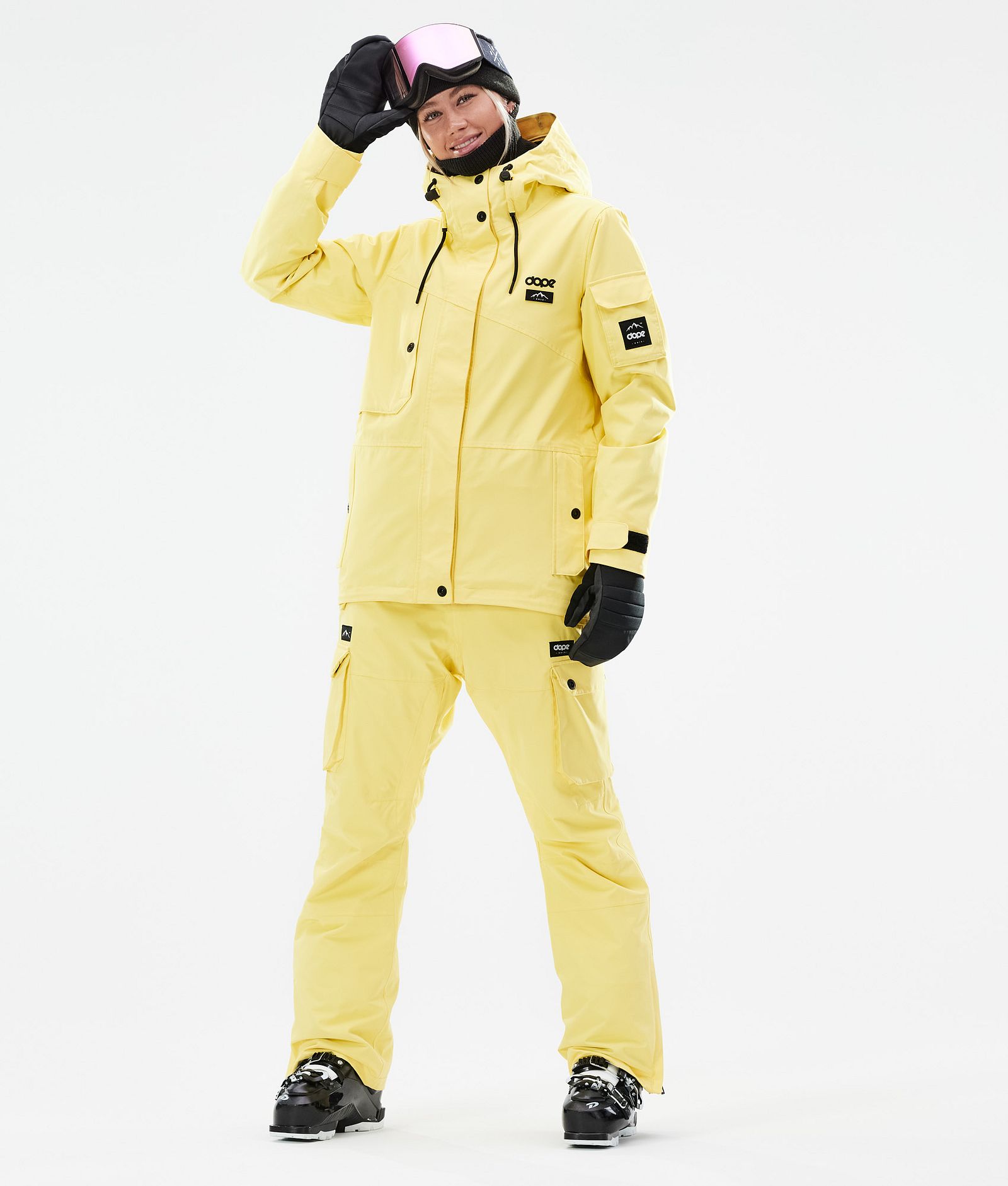 Dope Adept W 2021 Ski jas Dames Faded Yellow, Afbeelding 4 van 11