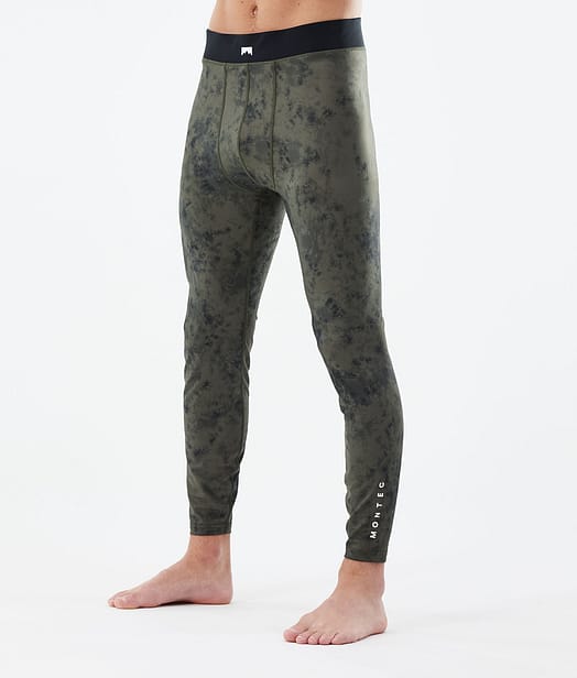 Montec Zulu Legginsy Termoaktywne Mężczyźni Olive Green Tiedye