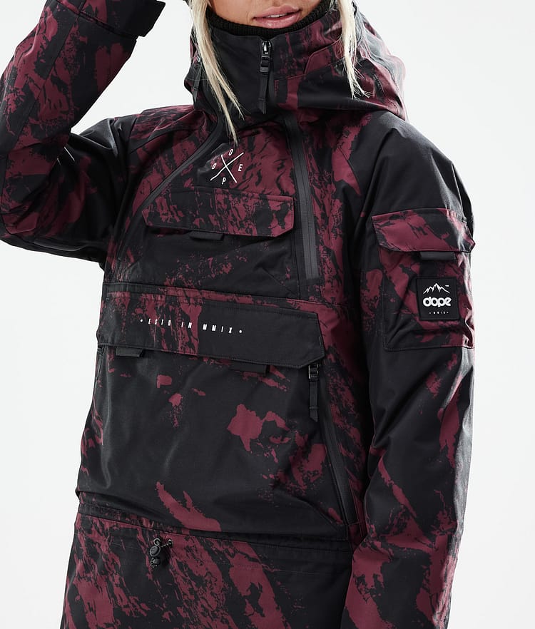 Dope Akin W 21 Lyžařská Bunda Dámské Paint Burgundy, Obrázek 2 z 11