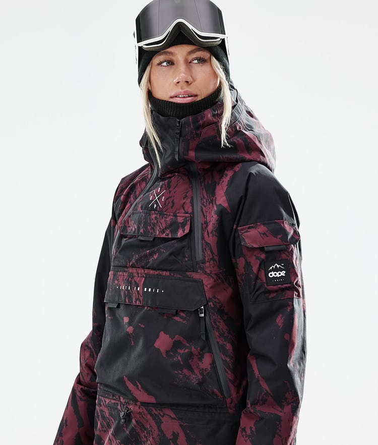 Dope Akin W 21 Lyžařská Bunda Dámské Paint Burgundy, Obrázek 3 z 11