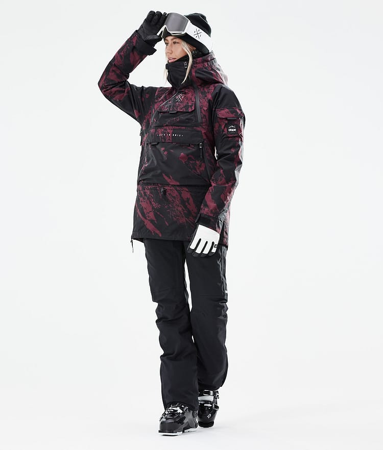 Dope Akin W 21 Lyžařská Bunda Dámské Paint Burgundy, Obrázek 4 z 11