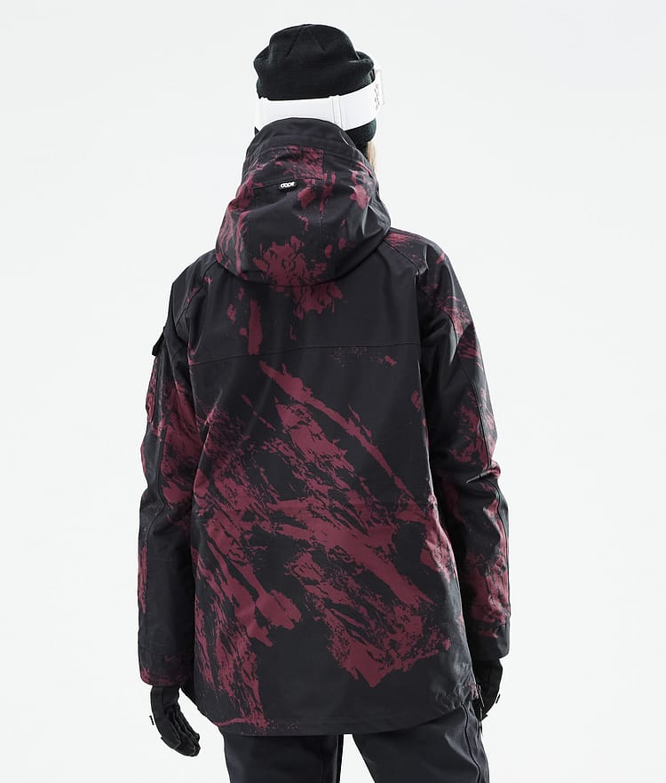 Dope Akin W 21 Lyžařská Bunda Dámské Paint Burgundy, Obrázek 8 z 11