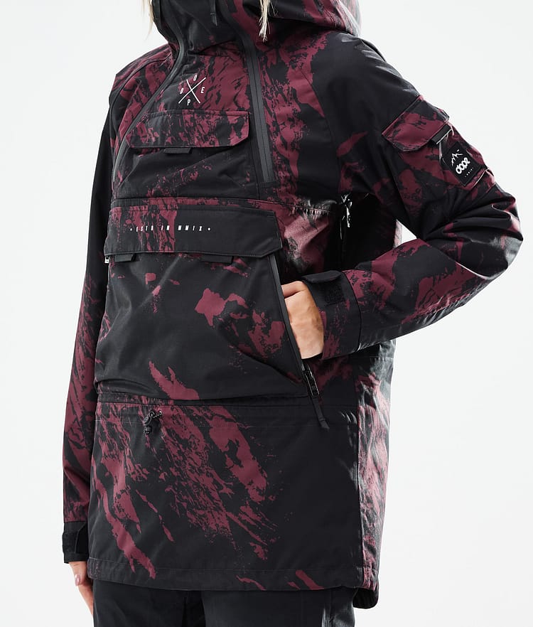 Dope Akin W 21 Lyžařská Bunda Dámské Paint Burgundy, Obrázek 9 z 11
