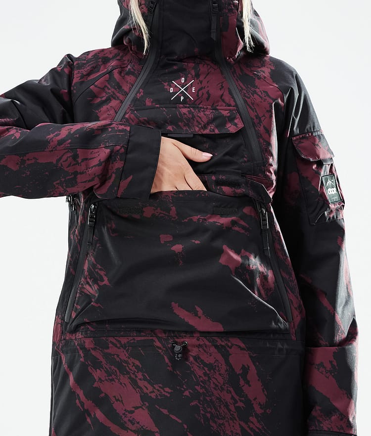 Dope Akin W 21 Lyžařská Bunda Dámské Paint Burgundy, Obrázek 10 z 11
