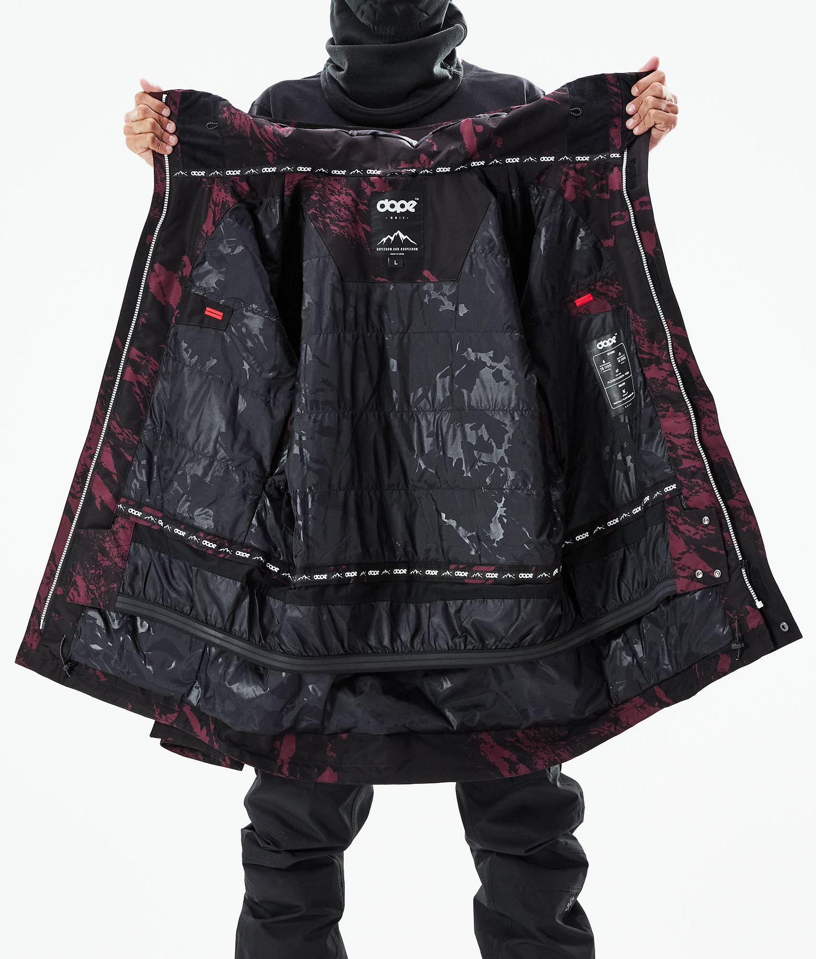 Dope Mojo Kurtka Narciarska Mężczyźni Paint Burgundy, Zdjęcie 11 z 11