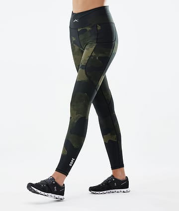 Dope Lofty Tech 22 Legginsy Kobiety Green Camo