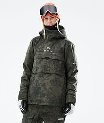 Montec Dune W 21 Bunda na Snowboard Dámské Olive Green Tiedye