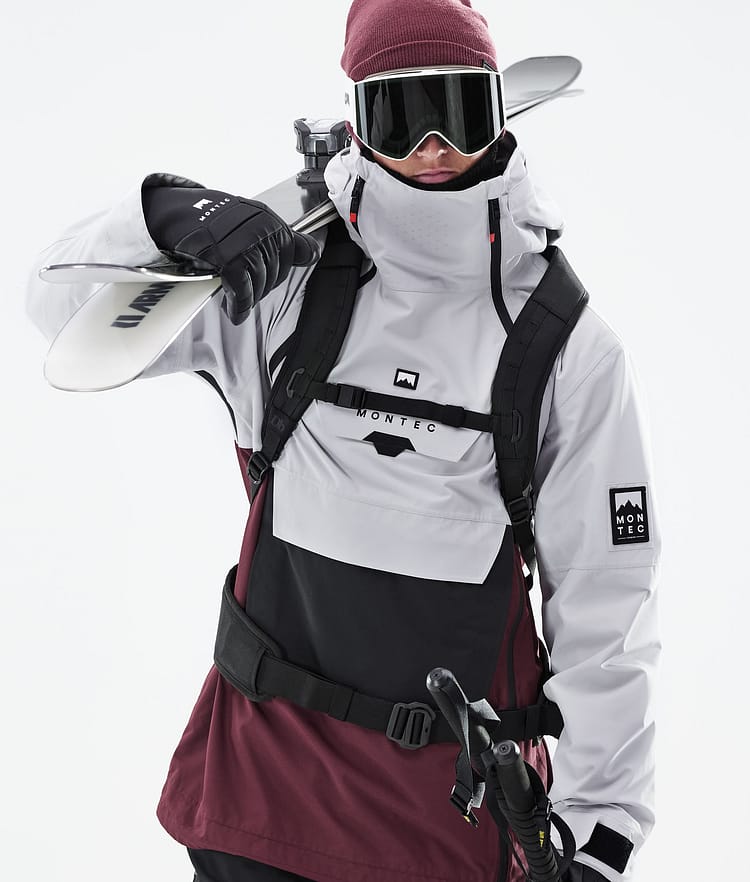 Montec Doom 21 Kurtka Narciarska Mężczyźni Light Grey/Black/Burgundy, Zdjęcie 3 z 11