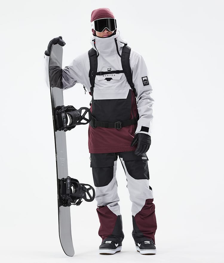 Montec Doom 21 Chaqueta Snowboard Hombre Light Grey/Black/Burgundy, Imagen 4 de 11