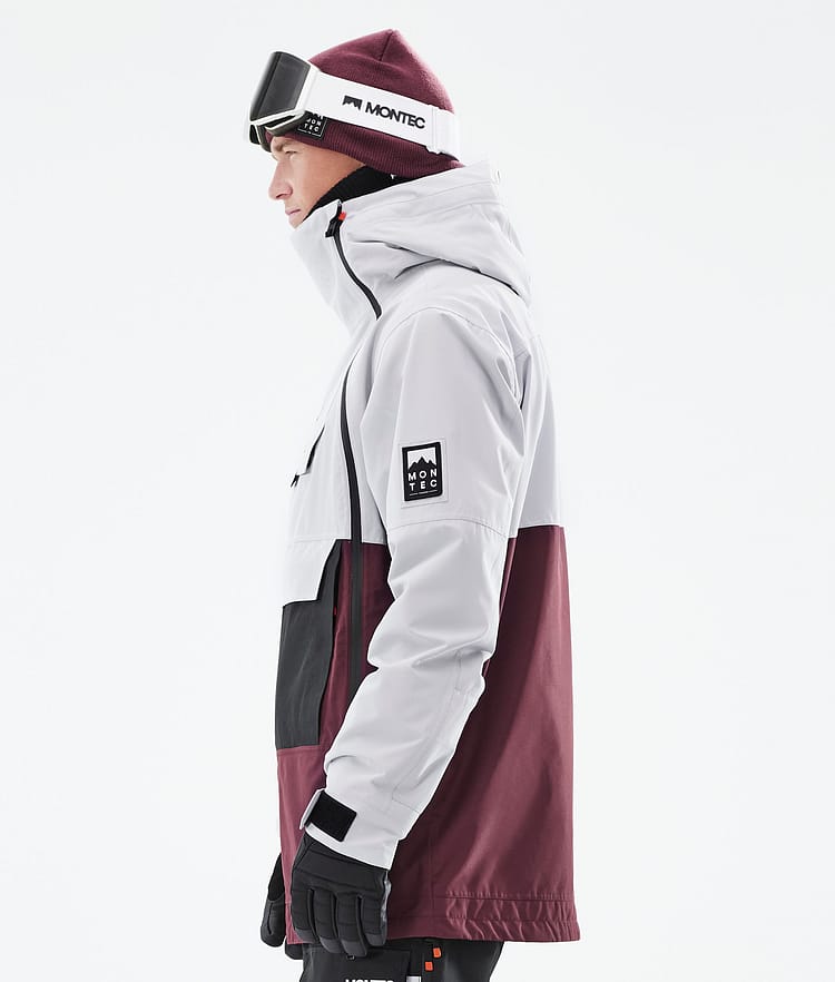 Montec Doom 21 Kurtka Narciarska Mężczyźni Light Grey/Black/Burgundy, Zdjęcie 7 z 11