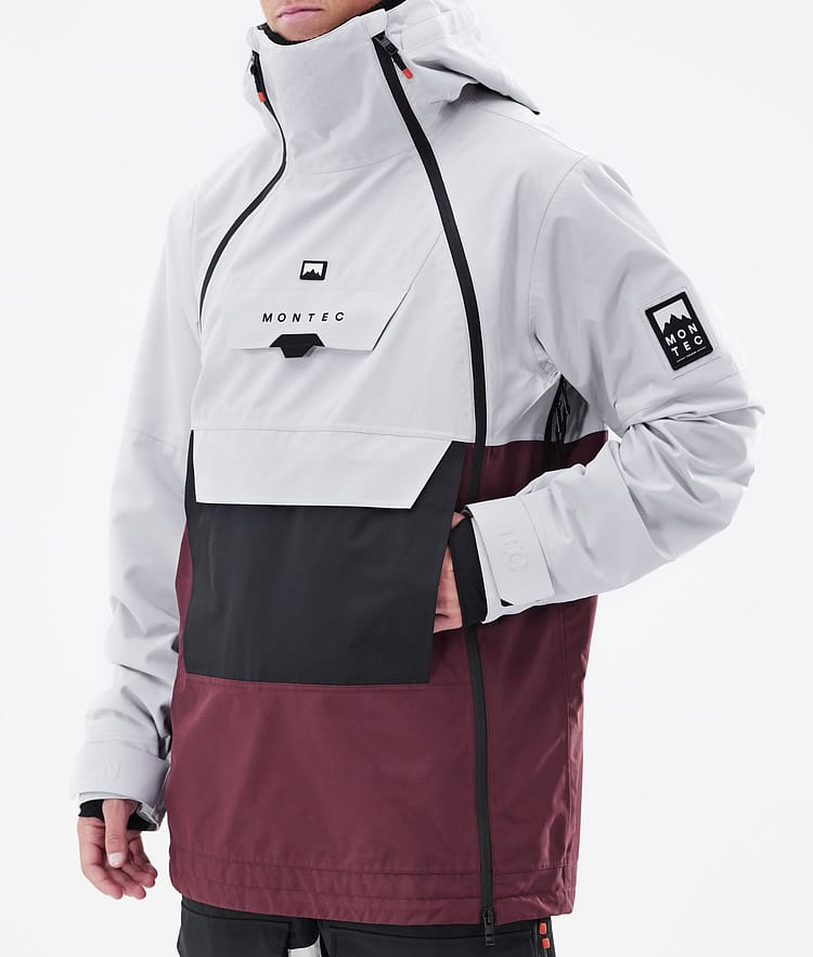Montec Doom 21 Chaqueta Snowboard Hombre Light Grey/Black/Burgundy, Imagen 9 de 11