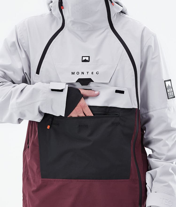 Montec Doom 21 Kurtka Narciarska Mężczyźni Light Grey/Black/Burgundy, Zdjęcie 10 z 11