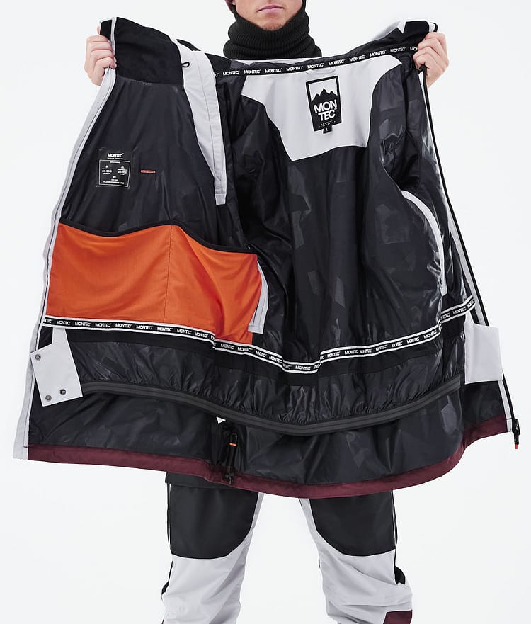 Montec Doom 21 Kurtka Narciarska Mężczyźni Light Grey/Black/Burgundy, Zdjęcie 11 z 11