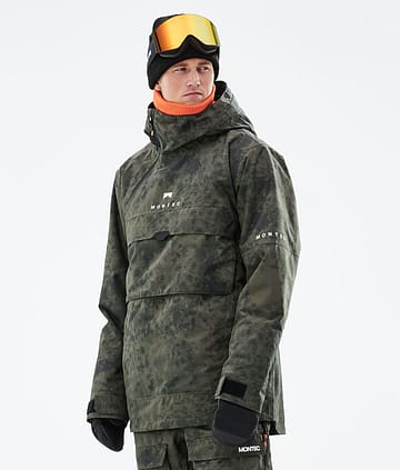 Montec Dune 21 Bunda na Snowboard Pánské Olive Green Tiedye