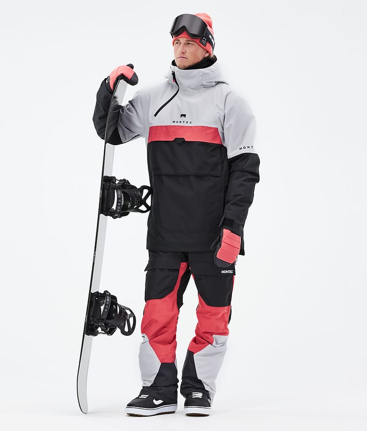 Montec Dune 21 Kurtka Snowboardowa Mężczyźni Light Grey/Coral/Black, Zdjęcie 4 z 10