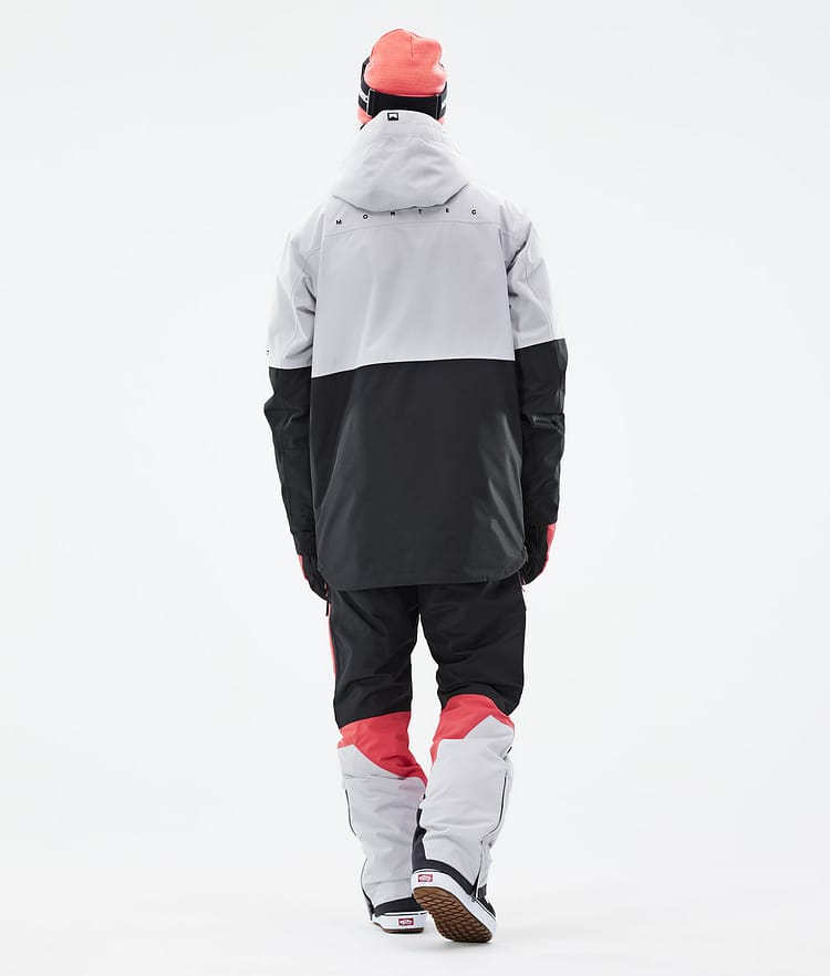 Montec Dune 21 Kurtka Snowboardowa Mężczyźni Light Grey/Coral/Black, Zdjęcie 6 z 10