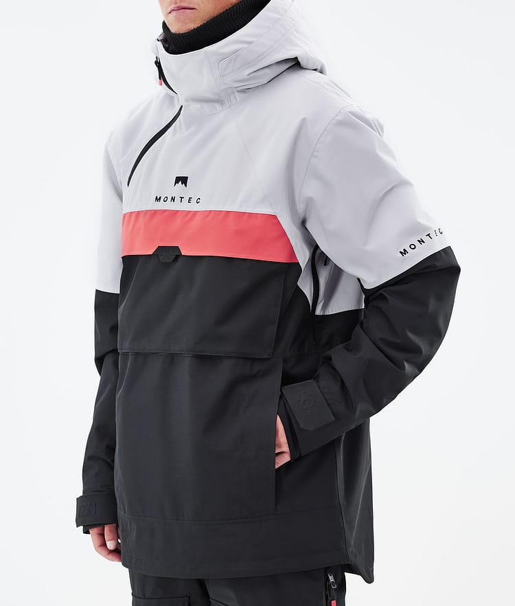 Montec Dune 21 Kurtka Snowboardowa Mężczyźni Light Grey/Coral/Black, Zdjęcie 9 z 10