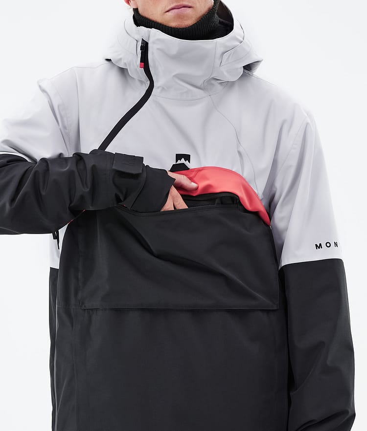 Montec Dune 21 Kurtka Snowboardowa Mężczyźni Light Grey/Coral/Black, Zdjęcie 10 z 10