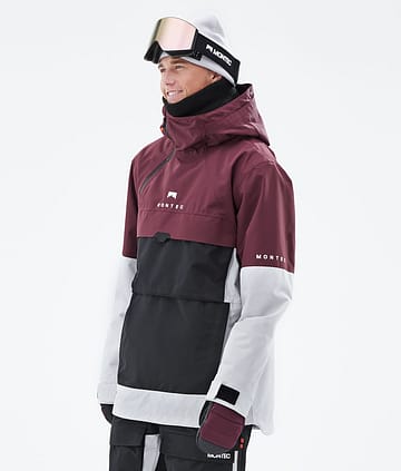 Montec Dune 21 Bunda na Snowboard Pánské Burgundy/Black/Light Grey