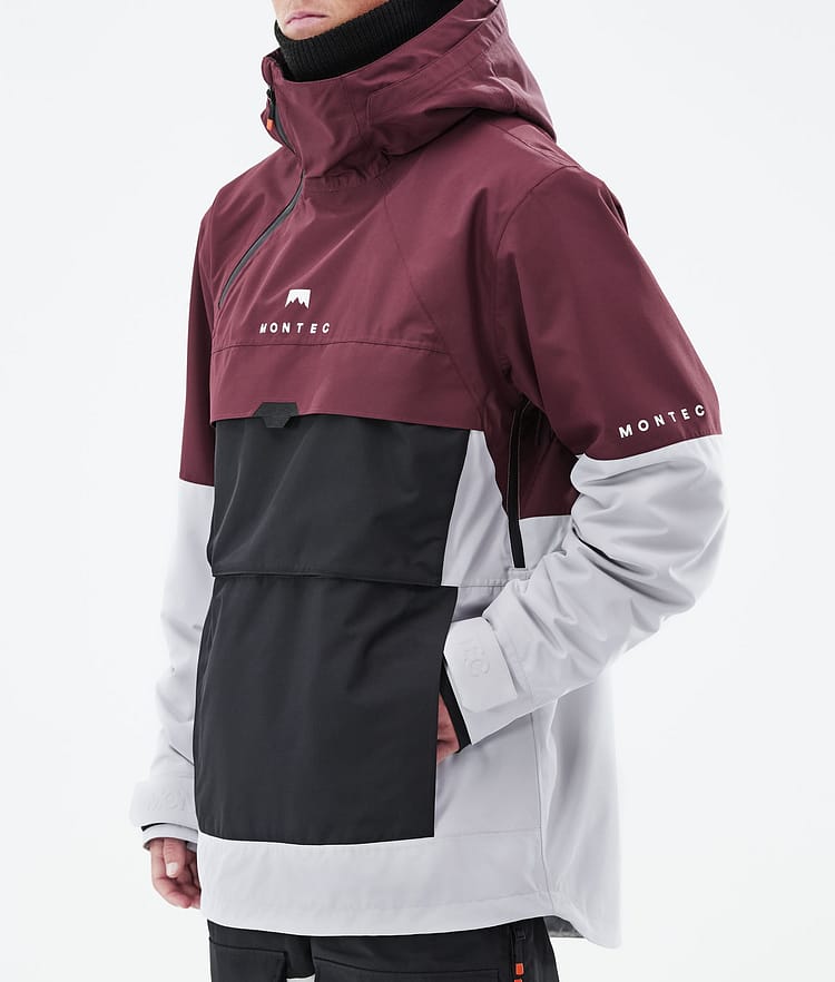 Montec Dune 21 Kurtka Snowboardowa Mężczyźni Burgundy/Black/Light Grey, Zdjęcie 9 z 10
