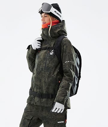 Montec Fawk W 21 Kurtka Snowboardowa Kobiety Olive Green Tiedye