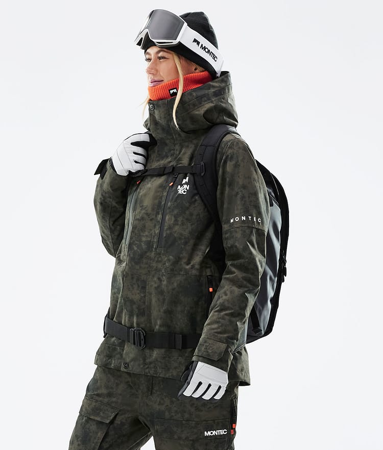 Montec Fawk W 21 Kurtka Snowboardowa Kobiety Olive Green Tiedye, Zdjęcie 1 z 12