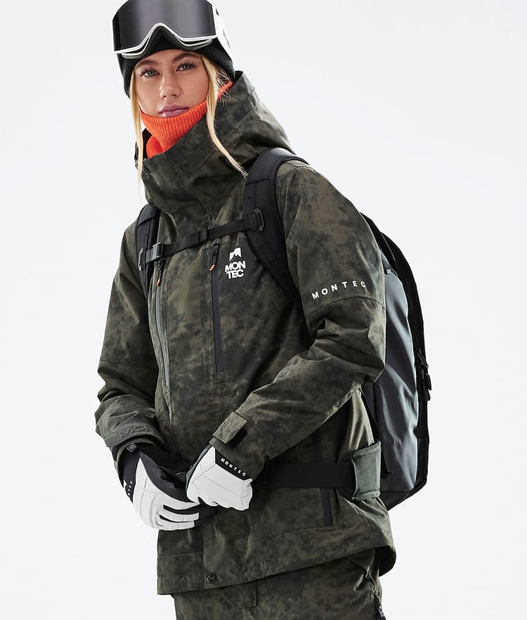 Montec Fawk W 21 Kurtka Narciarska Kobiety Olive Green Tiedye, Zdjęcie 2 z 12