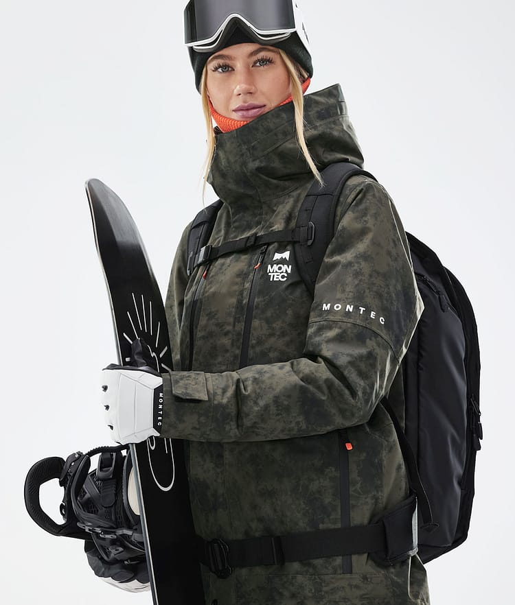 Montec Fawk W 21 Kurtka Snowboardowa Kobiety Olive Green Tiedye, Zdjęcie 4 z 12
